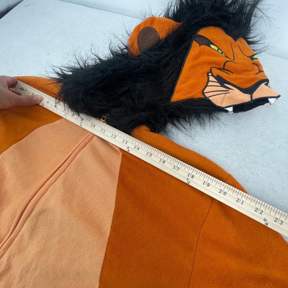 Disney The Lion King Scar Fleece Union Suit Pajamas Orange Black SM Costume - Picture 9 of 13